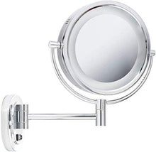 WZDD Specchio da Parete Trucco Bagno con Ingrandimento 5X, Specchio Ingranditore da Trucco con Luce LED, Specchio Cosmetico Illuminato
