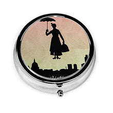 Mary Poppins - Mini portapillole in metallo rotondo per borsa da tasca, borsa da viaggio