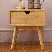 LICHUAN Tavolino da comodino nordico in legno massello comodino ad angolo con cassetto e 4 gambe per soggiorno, camera da letto, comodino e comodino, facile da montare.
