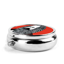 Contenitore per pillole per pillole con pinguino di Natale, mini organizer rotondo per pillole, elegante e portatile, con 3 scomparti