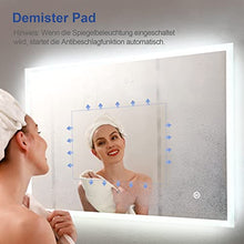 Meykoers specchio da parete specchio da bagno specchio da bagno LED con illuminazione 80x60cm con interruttore tattile e specchio con luce antiappannamento bianco freddo 6400K