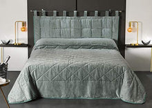Linder - Testiera per Letto a Balze, 1 27% Cotone 18 Percentlin 55% Poliestere (3) 100% Poliestere, Verde, 160 x 70 cm