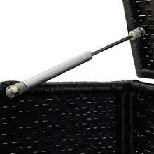 Lechnical Box da Giardino Poly Rattan Giardino Scatole della Spazzatura Magazzino Scatola del Dispositivo - Resistente alle intemperie e ai Raggi UV 100 × 50 × 50 cm Nero