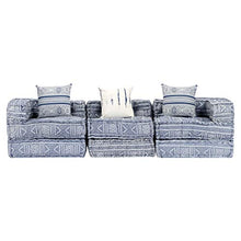 Festnight Divano Letto Modulare a 2/3 Posti in Tessuto Blu,Divano Modulare,Divano Letto Matrimoniale in Tessuto,Divano a 2/3 Posti in Tessuto,Divano in Tessuto (Blu, 200 x 70 x 56 cm)