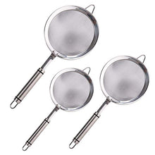 UPKOCH Setacci da Cucina in Acciaio Inossidabile a Maglia fine 3 Pezzi per Cottura Dimensioni s m l