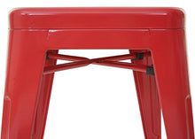 Sgabello bistrot Design Industriale HWC-A73 Metallo Verniciato Rosso