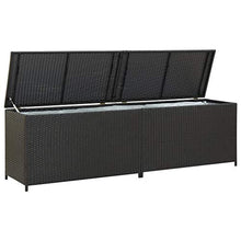 Oushome Baule da Giardino in Polyrattan 200x50x60 cm Nero