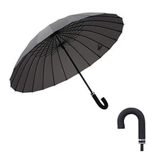 Ombrello Soild Long Ombrellone Donne alla Moda Doppia Grande ombrellone Canna di Alta qualità Manico in Legno Antivento ombrelloni (Color : Light Grey)