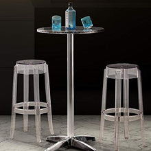 HLQW Sgabello circolare in plastica trasparente ispessimento cristallo acrilico sedia per la casa moda creativo alto sgabello bar (colore: trasparente)