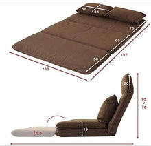 Zhangming WWW Divano Letto Pigro Regolabile Pieghevole Doppio Tempo Libero Multifunzione (Grigio) (Colore : Coffee)