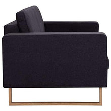 vidaXL Divano a 2 Posti Elegante Comodo Sofa Doppio per Casa per Ufficio Poltrona da Due Persone Arredo per Salotto Arredamento in Tessuto Nero - Arredi Casa