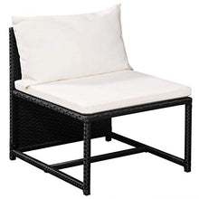 SKM Set Divani da Giardino 12 pz con Cuscini in Polyrattan Nero (62.6kg)