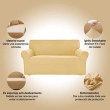 Copridivano a 2 posti, 1 pezzo, 2 posti, per braccioli, divano ad angolo con doppia seduta, protezione elastica per divano a 2 posti (120-190 cm), colore beige - Arredi Casa