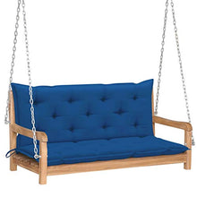 vidaXL - Altalena in legno di teak, con cuscino, altalena da giardino, terrazzo, esterno, 120 cm, colore: Blu