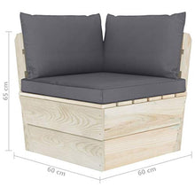 vidaXL Divano da Giardino a 4 Posti su Pallet con Cuscini Legno Abete