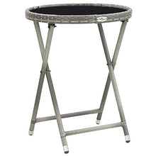 FAMIROSA Set Bistrot Giardino 3 pz Polyrattan e Vetro Temperato Grigio-8379
