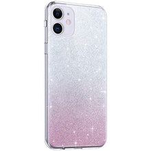 Saceebe Compatibile con iphone 11 6.1 Custodia Silicone Transparente TPU Glitter Brillare Colore sfumato Custodia TPU Silicone Morbida Glitter TPU Cover Custodia Cover [Antigraffio],rosa