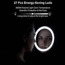 SWAWIS Specchio Ingranditore LED, Specchio da Parete per Bagno Bilaterali 7X, Specchio Trucco con Luci, Rotazione a 360° Specchio Ingranditore da Parete