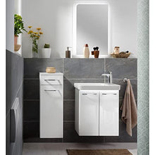Fackelmann, set di mobili da bagno, 4 pezzi, Milano, WC con mobile sottolavello, 55 cm, specchio da bagno a LED
