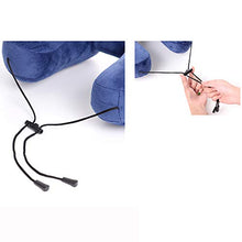 FSGD A Forma di U Cuscino di Corsa, Cuscino Gonfiabile Portatile Cuscino aeromobili, a Lunga Distanza, Treno, sede Dura, Sonno, Cuscino cervicale,Blu
