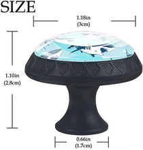 Squali feroci blu marino Pomelli per Porta Set di 4 Pomelli per Mobili Manopole per Cassetti Cucina Armadio Vetro