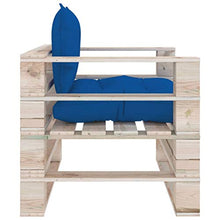 vidaXL Divano da Giardino in Pallet Cuscini Blu Reale in Legno di Pino