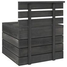 FAMIROSA Divano Centrale da Giardino Pallet Pino Massello Grigio Scuro