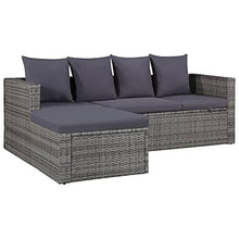vidaXL Divani Set da Giardino 14pz in Polyrattan Grigio Salotto Sofà Esterni