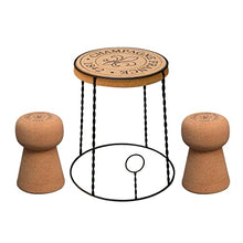 Biosughero - Set Arredamento Design winebar - Tavolino Gabbietta + 2 sgabelli Champagne in Sughero