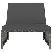 vidaXL - Lettino prendisole 2 pezzi, con tavolo in polyrattan, colore: Grigio