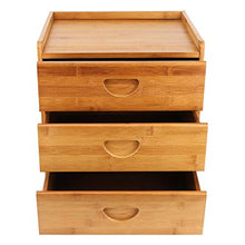 Dsrgwe Comodini Cabinetto per Comodino Bamboo con 3 Cassetti per Camera da Letto