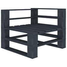 Tidyard Divano Pallet da Giardino a 2 Posti, Divano da Giardino a Pallet, Divani da Esterno in Legno Grigio