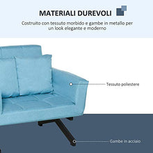 homcom Divano Letto 2 Posti con Letto Singolo, Arredamento Moderno per Soggiorno e Ufficio, 87x69x69cm, Blu