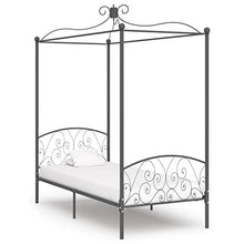 SKM Letto a Baldacchino Grigio in Metallo 90x200 cm (22.8kg)