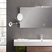WZDD Specchio Cosmetico da Parete, Specchio Trucco con Luce LED E Ingrandimento 1x / 5X, Doppio Lato Specchio da Bagno, Orientabile a 360 ° E Verticale