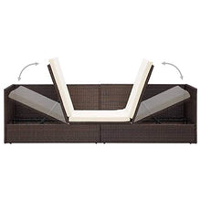 Tidyard Lettino Prendisole da Giardino Cuscini in Polyrattan per Giardino Terrazzo Balcone,Lettino da Sole,Lettino da Esterno,200 x 60 x 58 cm,Marrone