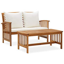 FAMIROSA Set Divani da Giardino 2 pz con Cuscini in Massello di Acacia-0263