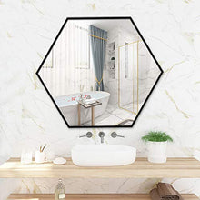 SHU XIN Specchio da Bagno a Parete Specchio in Vetro Esagonale Specchio per Il Trucco a Parete Specchio per Il Trucco in Ferro battuto Design ad Alta Definizione in Stile Nordico