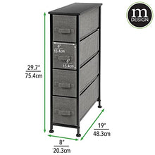 mDesign Cassettiera in tessuto – Comò con 4 cassetti – Pratico organizer con cassetti ideale per camera da letto e bagno – antracite