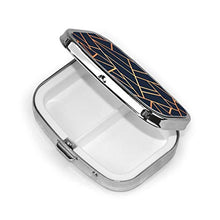 Scatola quadrata per pillole medicinali in rame e Midnight Navy moda pillola organizer viaggio pillola dispenser per vitamine integratori