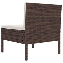 Tidyard Set 3 pz Divani da Giardino Modulaie per Esterno a 3 Posti in Polyrattan Marrone/Nero,Divano da Giardino 3 Posti,Divano da Esterno 3 Posti,Divano in Rattan,Divano Modularre,Divano Esterno