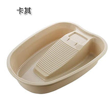 Fangfang Household Lavanderia Bacino con Washboard Spessore plastico Lavabile lavabo di Creativo Integrato Bambino Lavabo Mx12271440 (Color : Khaki)
