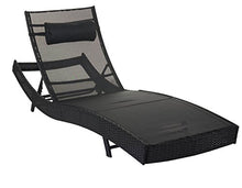 Mendler Lettino Regolabile da Esterno Savannah Acciaio polyrattan 220x70x88cm Antracite con Cuscino Nero