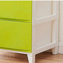 Cassettiera comodino in plastica semplice contenitore con 20 KG armadio multi-strato cucina bagno camera da letto, tre piani, bianco, verde