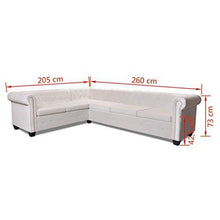 SENLUOWX Divano angolare, 6 posti Chesterfield pelle artificiale Bianco.Questo Divano ha Design Classico e Elegante,anche Perfetto Comfort - Arredi Casa