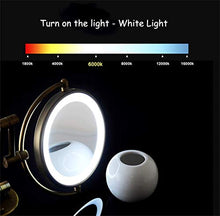 CENPEN Trucco LED Specchio Doppio Parete Bagno Specchio Specchio di Trucco di 8 Pollici Regolabile Specchio Retrattile d'Argento a Muro