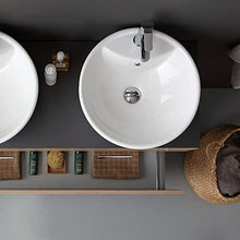 Kiamami Valentina MOBILE BAGNO CON TOP IN LEGNO ANTRACITE E LAVABO DA APPOGGIO DOPPIO | SOLE