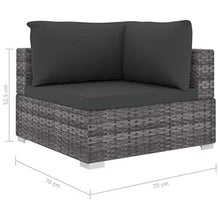SKM Set Divani da Giardino 9 pz con Cuscini in Polyrattan Nero F