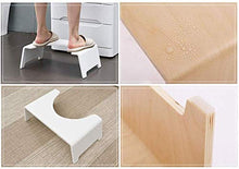 Sgabello per WC in Legno per Bagno, sgabelli accovacciati, Sgabello con Gradino riducono la S e allevia la stitichezza e Le emorroidi 7.1 (Colore: Bianco)