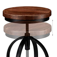 Relaxdays Sgabello da Bar Industrial, Girevole Sedia Rotonda Vintage, Regolabile Altezza fino a 76,5 cm, Nero/Marrone